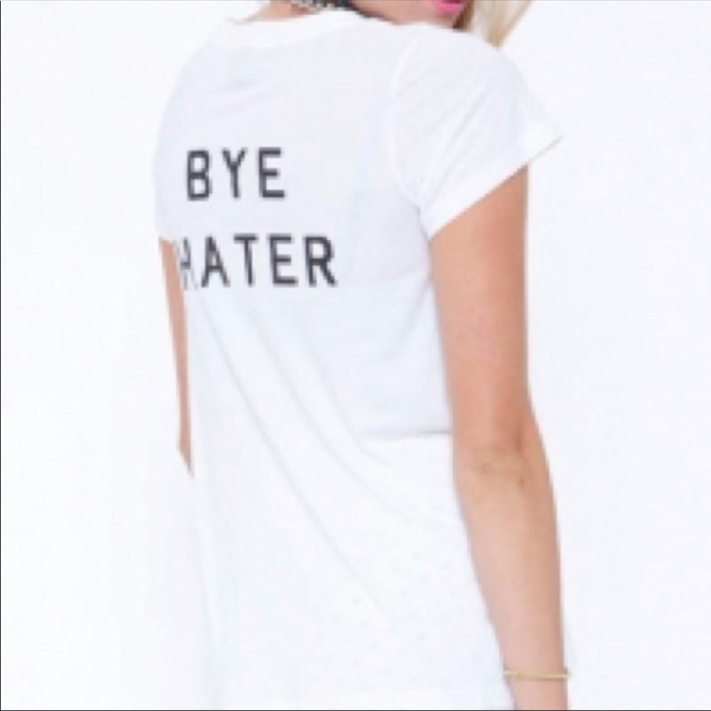 LOCAL CELEBRITY  TEE HI HATER/BYE HATER FRONT
